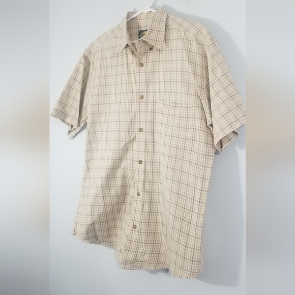Cabela's Outdoor Gear Short Sleeve Collared Plaid Tee. Size M. 100% Cotton. - Picture 2 of 5